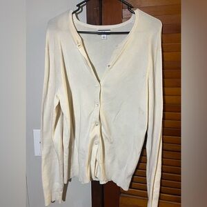 White Croft & Barrow Button up Cardigan Sweater